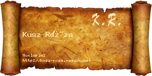 Kusz Róza névjegykártya